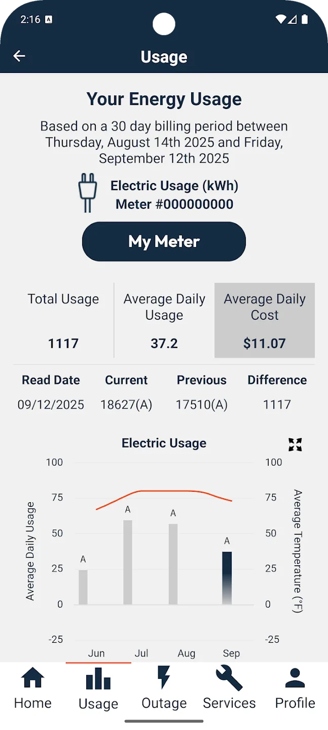 PSEG app usage