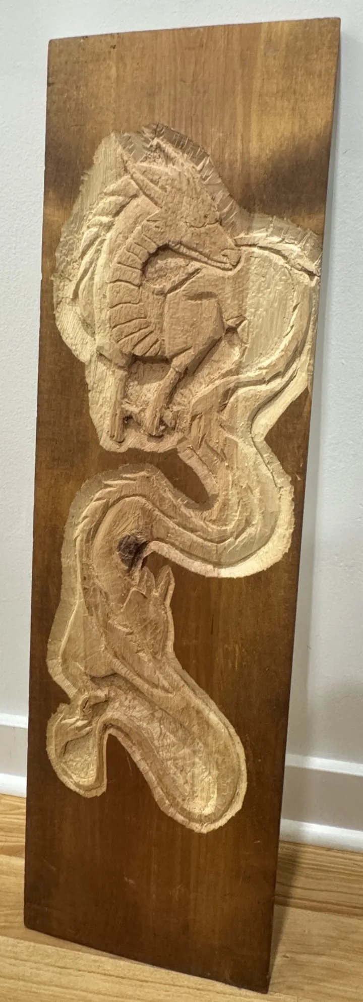 Wyrm relief carving
